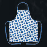 Tablier Pois de marine bleu aquarelle. Motif moderne<br><div class="desc">Aire de motif bleu marine pois apron.</div>