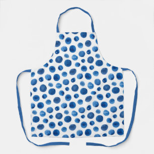 Tablier Pois de marine bleu aquarelle. Motif moderne