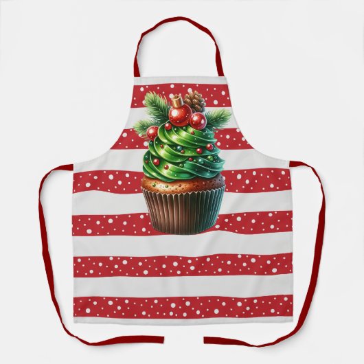 Tablier Pois de Noël et Apron Cupcake (Recto)