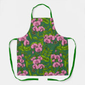 Tablier Pois doux et bourdons, vert et rose (Recto)