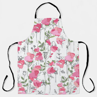 Tablier Pois doux : Texture Florale d'été.