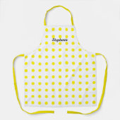Tablier Pois Jaune Points Blanc Noir Personnalisé Nom élég (Recto)