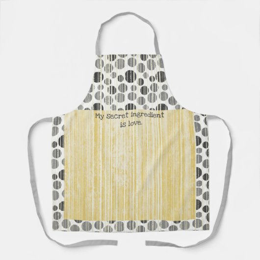 Tablier Pois moderne jaune et gris (Recto)