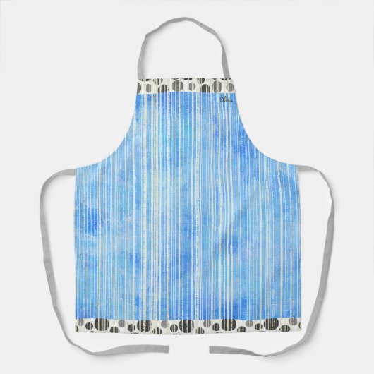 Tablier Pois moderne noir et gris (Recto)