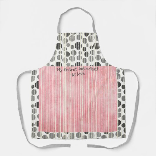 Tablier Pois moderne rose et gris (Recto)