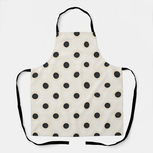 Tablier Pois noirs sur blanc antique (Recto)