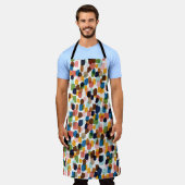 Tablier Pois : Peinture à main multicolore. (Porté)