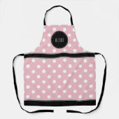 Tablier Pois rose et blanc avec monogramme noir (Recto)