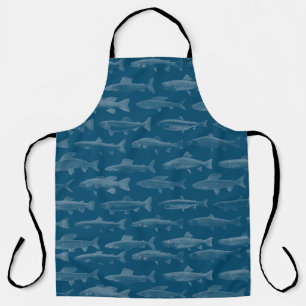 Tablier Poisson bleu
