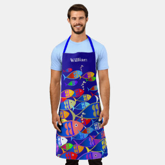 Tablier Poisson coloré personnalisé