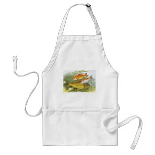 Tablier Poisson Koï Carpe Rouge, Vieille Marine Vie Aquati