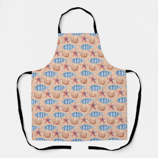 Tablier Poisson Nautique Starfish Shell Motif Océan