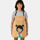 Tablier Poisson rose Kokeshi Poupées japonaises (Insitu)