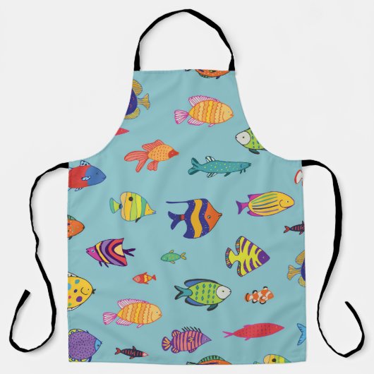 Tablier Poisson tropical, motif vintage (Recto)