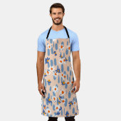Tablier Poissons botaniques : Motif Vintage sans couture. (Porté)
