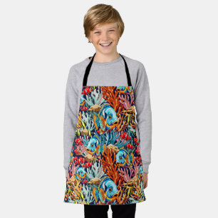 Tablier Poissons Tropicaux Couleurs Vives Ambiance Été