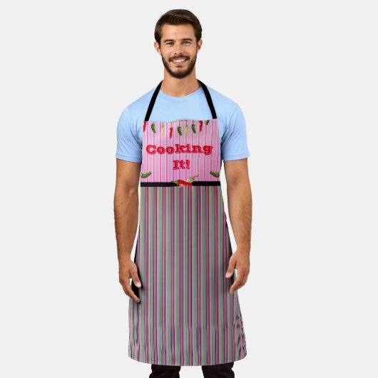 Tablier Poivrons chauds Barbeque Time Apron (Porté)