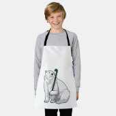 Tablier Polar bear at Hockey with Hockey stick (Porté)