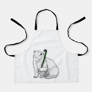 Tablier Polar bear at Hockey with Hockey stick