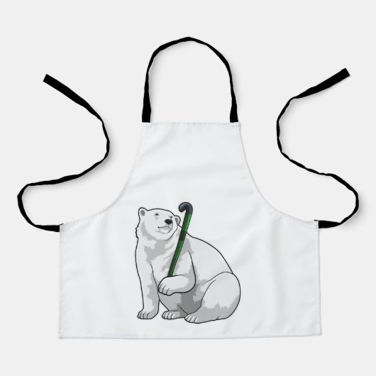 Tablier Polar bear at Hockey with Hockey stick (Recto)