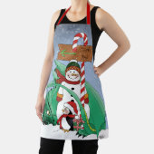 Tablier Pôle Nord Snowman Dragon Penguin Noël (Insitu)
