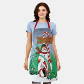 Tablier Pôle Nord Snowman Dragon Penguin Noël (Porté)