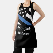 Tablier Police Mince Ligne Bleue Américain Drapeau Nom de  (Insitu)