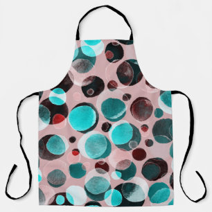 Tablier Polka point aquarelle, motif abstrait.