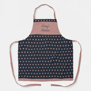 Tablier Polka Rose Retro Dusty personnalisée Pointe