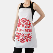 Tablier Pologne et fière Pologne Polska Fleurs rouges (Insitu)