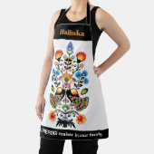 Tablier Polonais Folklore avec paons, texte personnalisé A (Insitu)