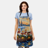 Tablier Pomeranian Christmas Boat Holiday (Porté)