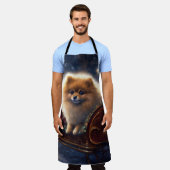 Tablier Pomeranian Fêtes de Noël Brossé (Porté)