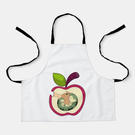 Tablier Pomme à bec à chenille (Recto)