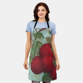 Tablier Pomme récoltée, rouge et verte (Porté)