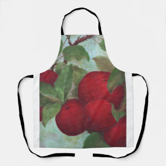 Tablier Pomme récoltée, rouge et verte