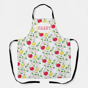 Tablier Pomme Rouge Jaune Vert Fruit Graphique Art Moderne
