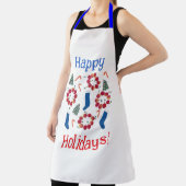 Tablier Pommes Wreathes Blue Stockings Joyeux Vacances Apr (Insitu)