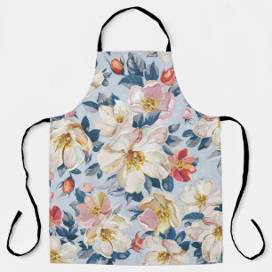 Tablier Pommier florissant, motif élégant.