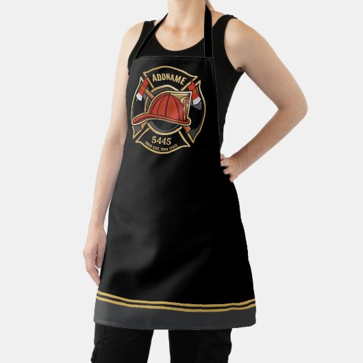 Tablier Pompier AJOUTER LE NOM Insigne du service de pompi (Insitu)