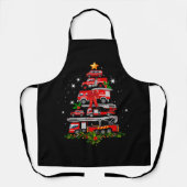 Tablier Pompier Camion feu Noël Lumières Arbre Père Noël (Recto)