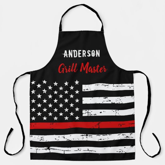 Tablier Pompier mince Red Line Grill Master BBQ Apron (Recto)