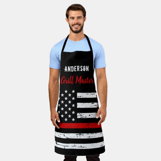 Tablier Pompier mince Red Line Grill Master BBQ Apron (Porté)
