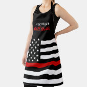 Tablier Pompier mince Red Line Grill Master USA Drapeau (Insitu)