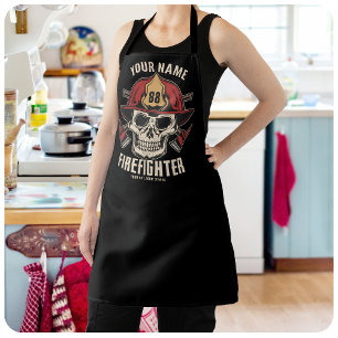 Tablier Pompier personnalisé Crâne pompier pompier départe