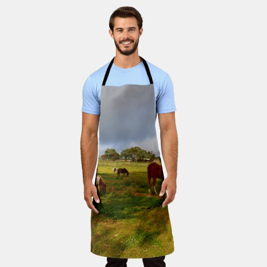 Tablier Ponts Shetland Dans Un Champ, Plein Impression Tab (Porté)