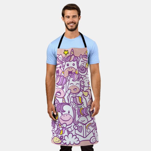 Tablier Pony Unicorn mignon : Collection de Doodles magiqu (Porté)