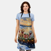 Tablier Poodle Christmas Boat Holiday (Porté)