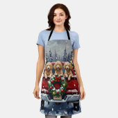 Tablier Poodle Christmas Red Truck Holiday (Porté)