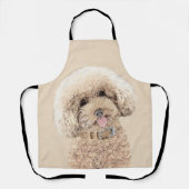 Tablier Poodle Miniature Toy Apricot Crème Chien Brown Art (Recto)